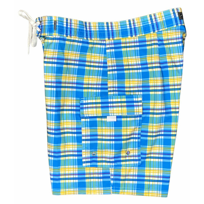 8-Men&#39;s 18&quot; (Swim) Board Shorts (Non-Elastic Waist + Unlined) - Double Cargo Pockets