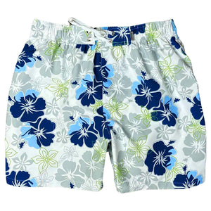 Men's (Swim) Board Shorts (Elastic Waist/Unlined) - Approx 17.5" Outseam / 5" Inseam. "Gone Coastal" print.