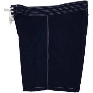 Men's 18" Solid Color Old-School Back Pocket Board Shorts by Grizzo HB (Navy OR Red)