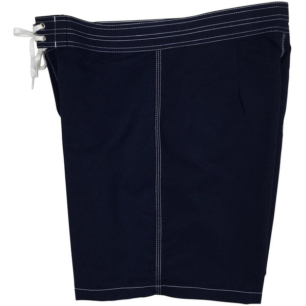 Men's 18" Solid Color Old-School Back Pocket Board Shorts by Grizzo HB (Navy OR Red)
