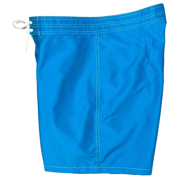 Men's 18" Solid Color Old-School Back Pocket Board Shorts by Grizzo HB (Turquoise, Royal OR Orange)