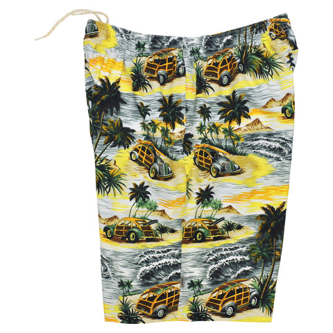 "Getaway Car" Men's Swim Trunks (with mesh liner) - 22" Outseam / 9.5" Inseam